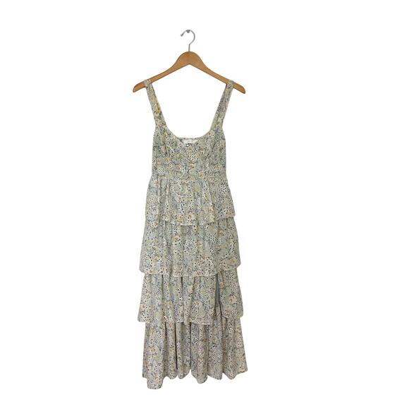 ASTR The Label Midsummer Eyelet Tiered Maxi Dress Size Medium - Picture 4 of 7